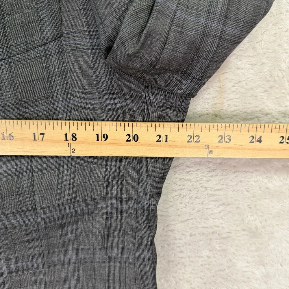 Brooks Brothers Mens 42XL Blazer 1818 Fitzgerald Gray Plaid SaxXon Wool Jacket
